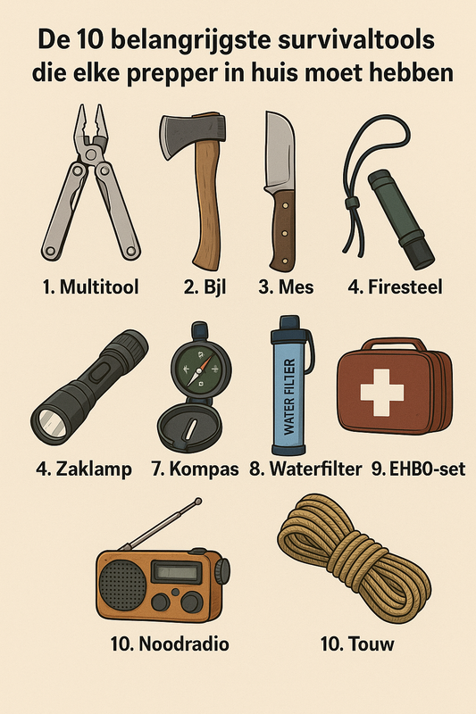 De 10 belangrijkste survivaltools die elke prepper in huis moet hebben