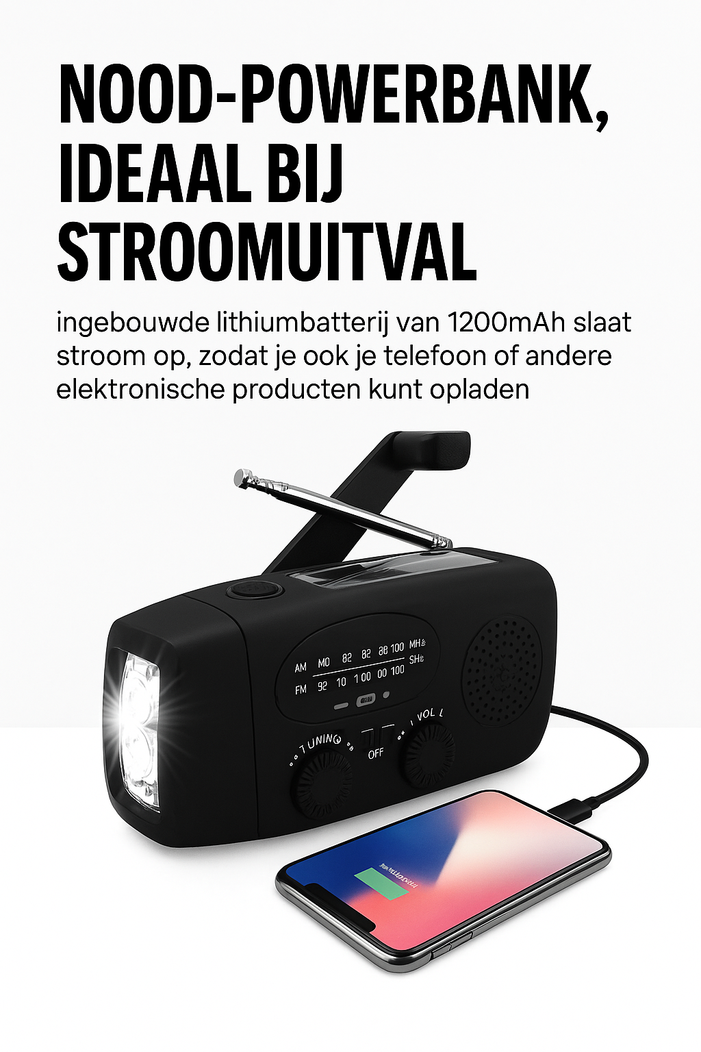 Solcellsdriven nödradio med powerbank – Alltid tillgänglig och laddad