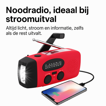 Solcellsdriven nödradio med powerbank – Alltid tillgänglig och laddad