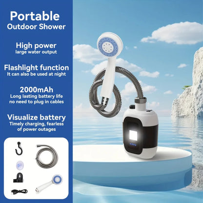 Portable campingdouche met accu