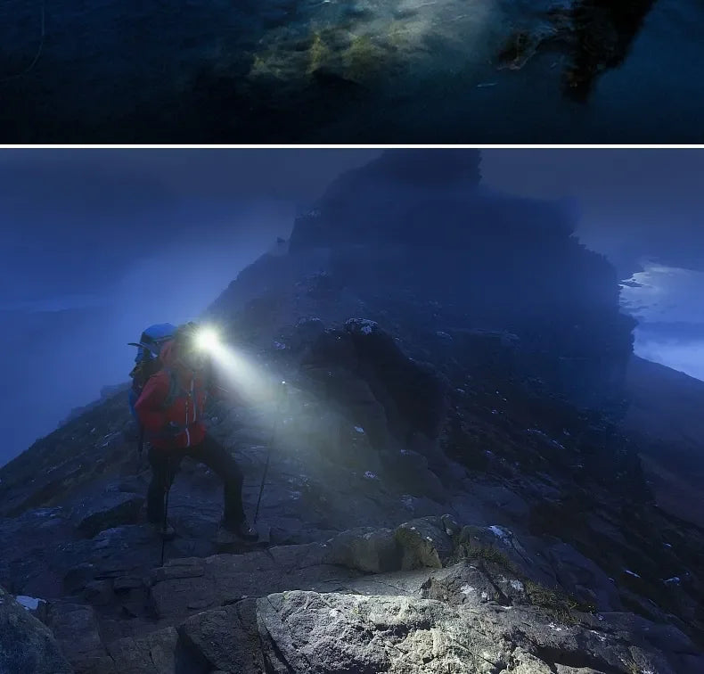 Uppladdningsbar LED-strålkastare för utomhusbruk