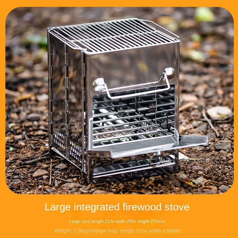 Bärbar kok- och grillspis i rostfritt stål