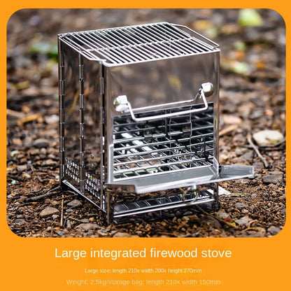 Bärbar kok- och grillspis i rostfritt stål