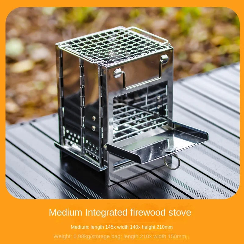 Bärbar kok- och grillspis i rostfritt stål