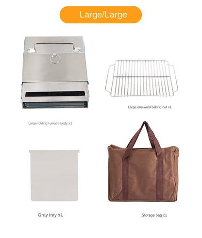 Bärbar kok- och grillspis i rostfritt stål