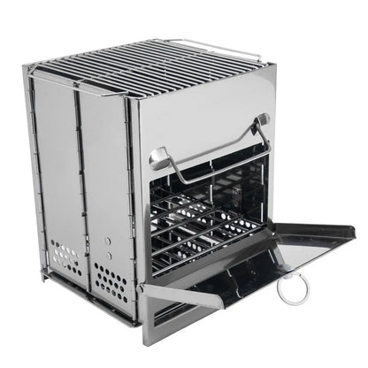 Bärbar kok- och grillspis i rostfritt stål