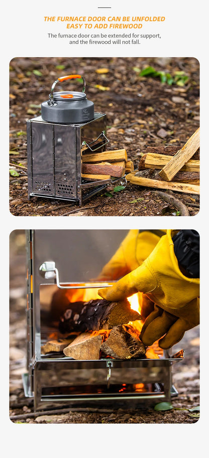 Bärbar kok- och grillspis i rostfritt stål