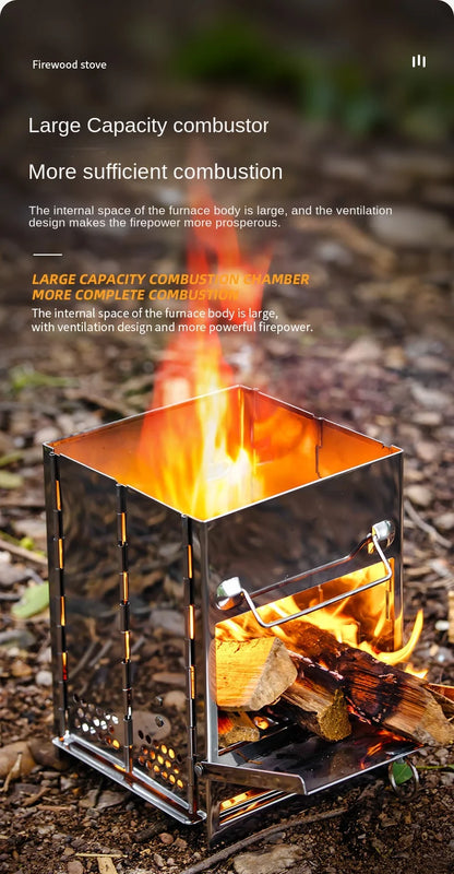 Bärbar kok- och grillspis i rostfritt stål