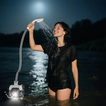 Portable campingdouche met accu