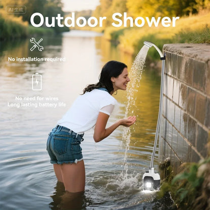 Portable campingdouche met accu