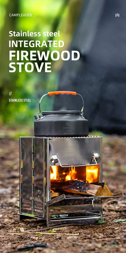 Bärbar kok- och grillspis i rostfritt stål